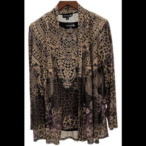 Anttony Women's 2pc Cardigan Cheetah Medallion - Regular